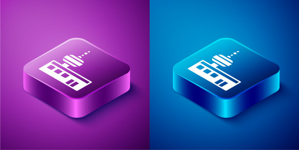 等距机场管制塔图标隔离图片下载