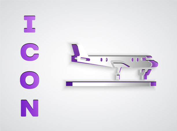 剪纸平面图标孤立在灰色背景图片下载