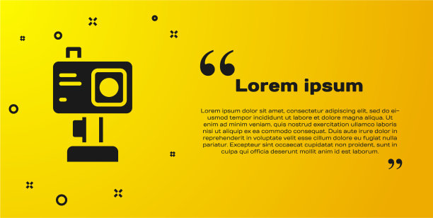 黑色行动极端相机图标孤立上图片下载