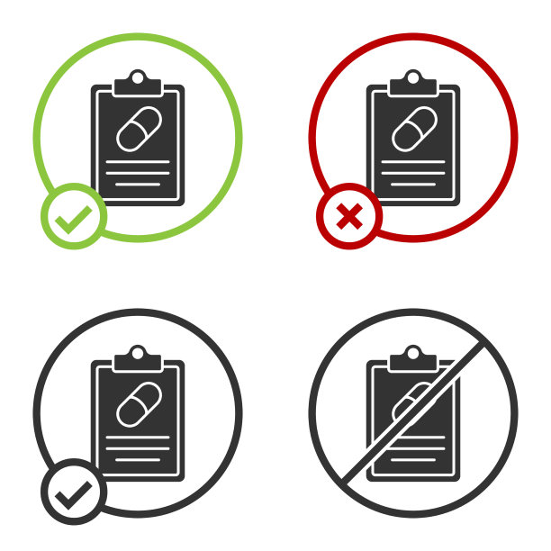 黑色医疗处方图标孤立在白色上图片下载