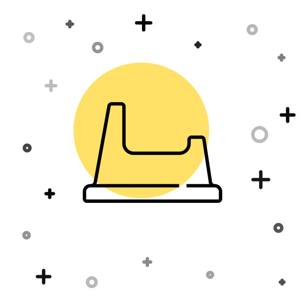 黑线槽图标孤立在白色上图片下载