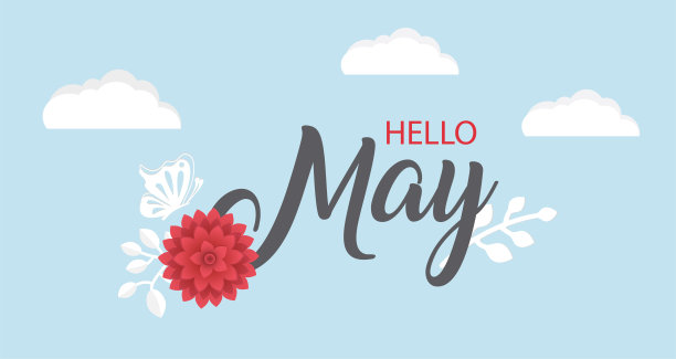 Hello May矢量背景图片下载