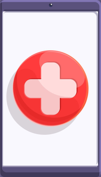 远程医疗通信图标卡通风格图片下载