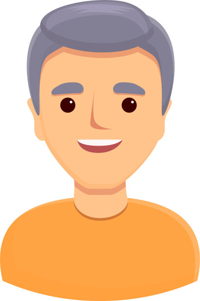 灰发男子图标卡通风格图片下载