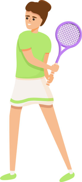 挥网球拍图标卡通风格图片下载