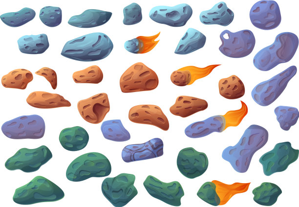 小行星图标设置卡通风格图片下载