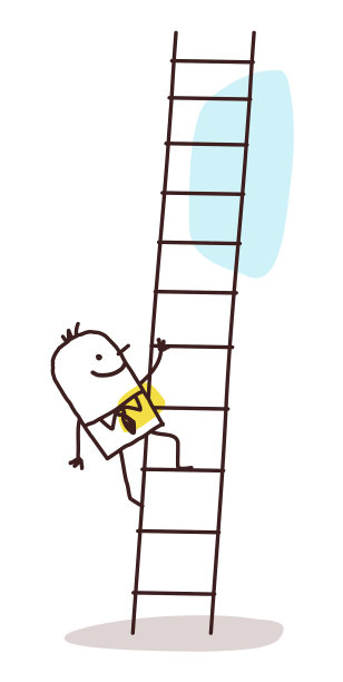 卡通商人在爬梯子图片下载