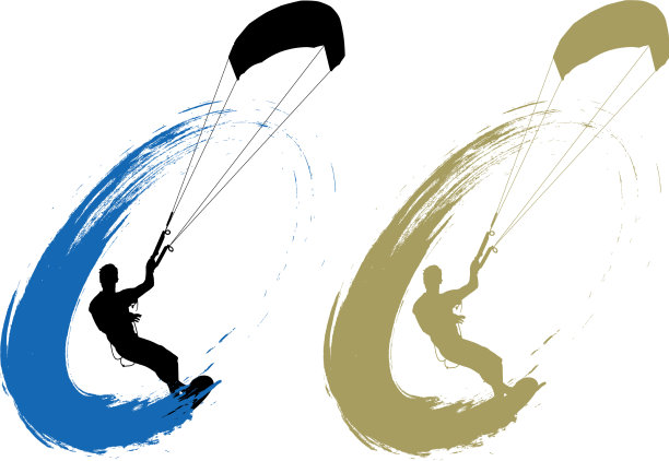 风筝冲浪者轮廓在垃圾摇滚风格图片下载