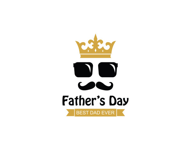 祝您父亲节快乐，留着小胡子，戴着皇冠图片下载