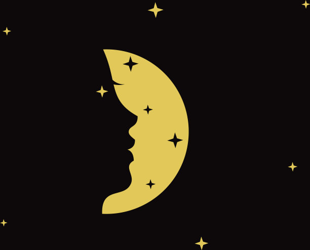 女人的脸标志图标符号在形状的月亮图片下载