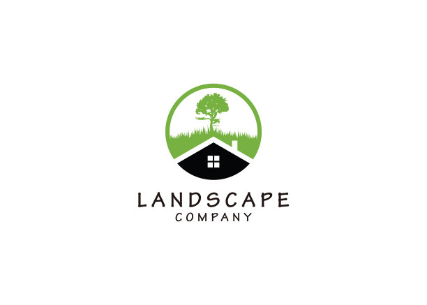 简单的图标黑色房子孤立的草和树图片下载