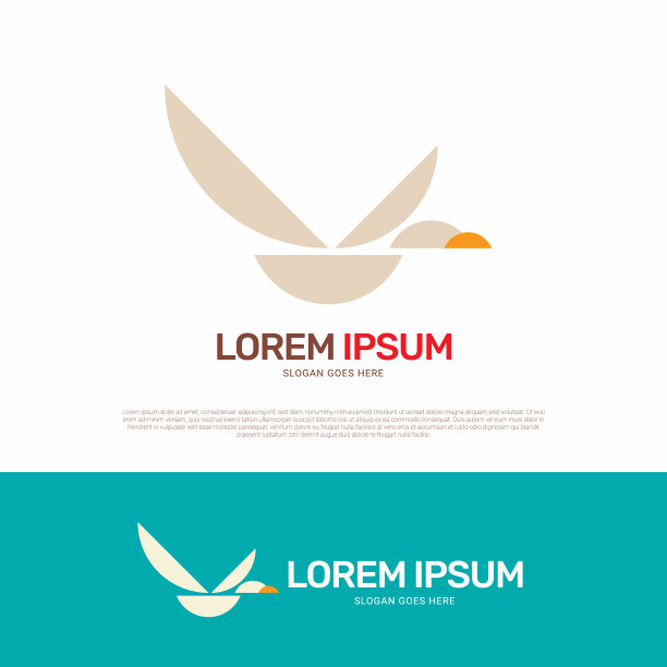 鸭子动物标志图标设计图片下载