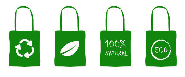 生态有机袋绿色天然叶包装制成图片下载