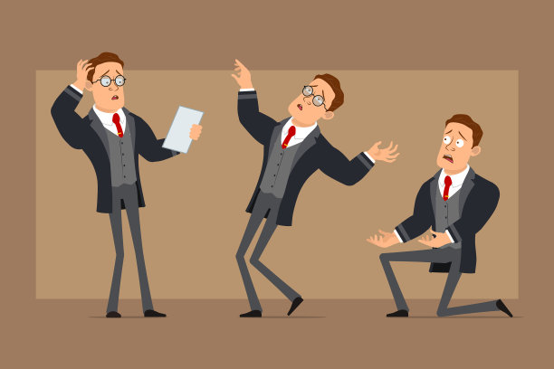 卡通扁商人物集图片下载