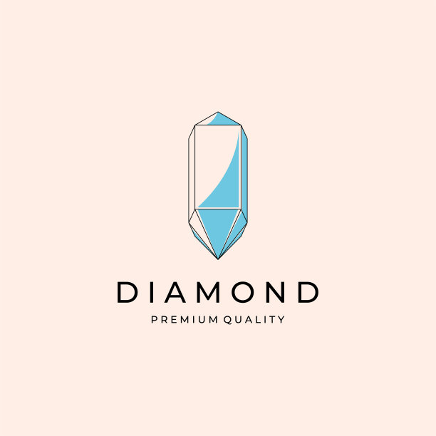 蓝色菱形线条艺术标志模板设计图片下载