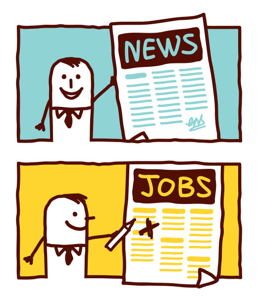 手绘卡通人物-新闻工作图片下载