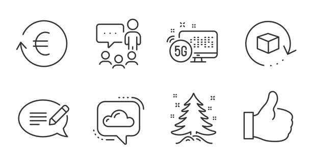 退货包圣诞树和喜欢的图标集图片下载