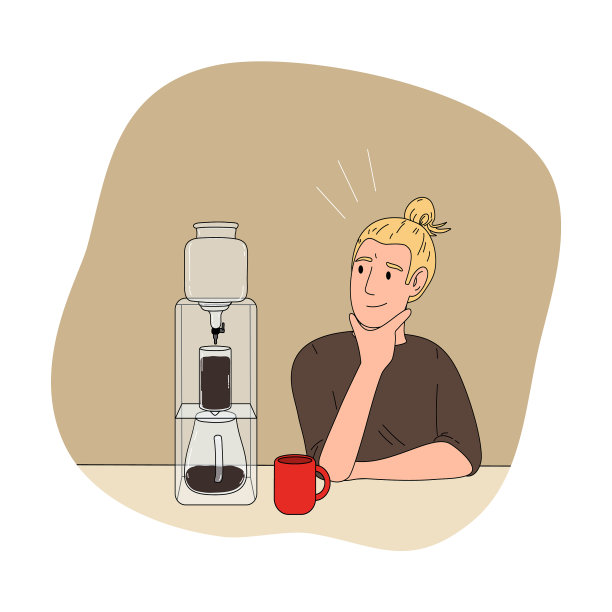 男咖啡师在等黑过滤咖啡图片下载