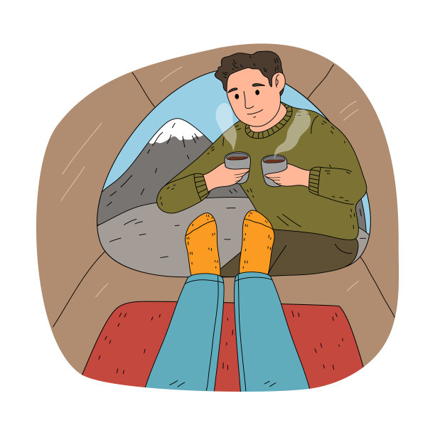 男朋友微笑着拿着刚煮好的杯子图片下载