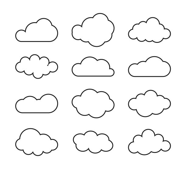 设置蓝天白云图标云朵形状图片下载
