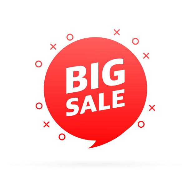 大减价横幅模板设计上的折扣标签图片下载