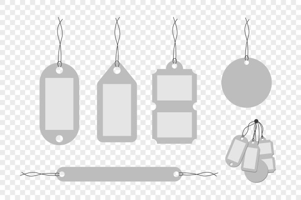 白色价格标签与小丝带价格标签设置图片下载