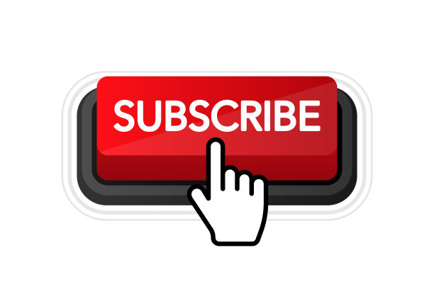图标与红色订阅3d按钮上的白色图片下载