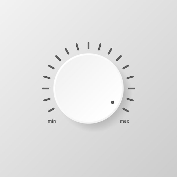 白色科技音乐按钮与音量旋钮图片下载