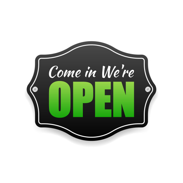 打开门标志门标志标签与文字平图片下载