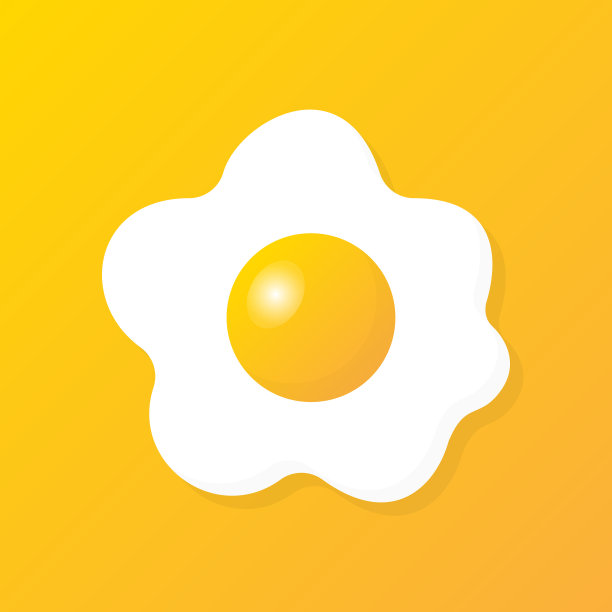 黄色的鸡蛋在白色的背景设置煎蛋图片下载