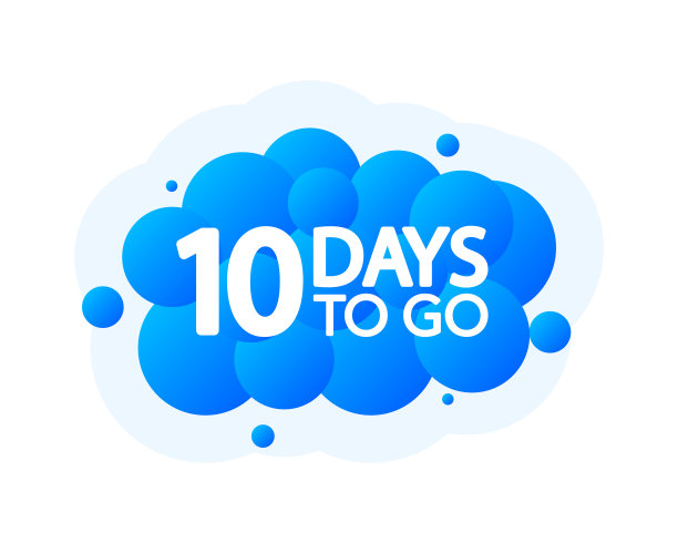 十天去泡横幅蓝色会徽标签图片下载