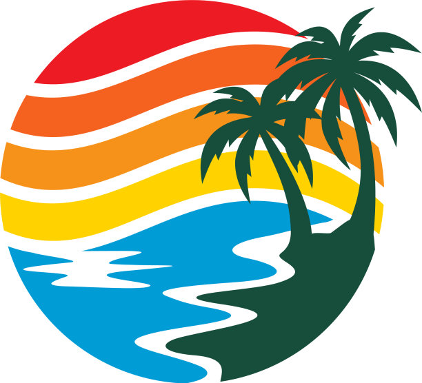 海滩的标志模板图片下载