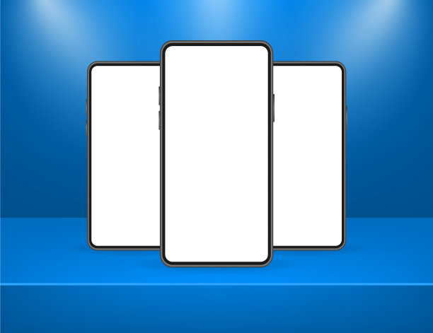 图标与蓝色移动用户界面和用户体验设计在红色图片下载