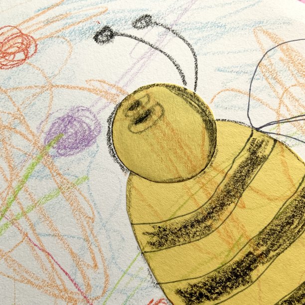 大黄蜂艺术和手工艺品与幼童涂鸦图片下载