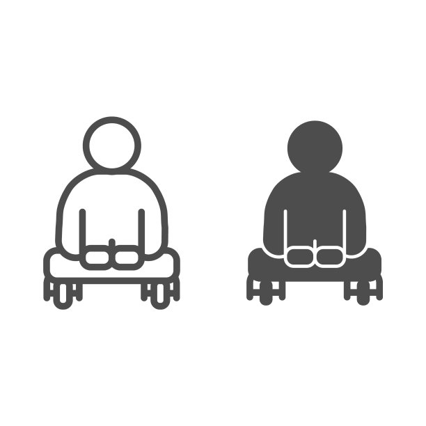 没有腿的人坐在轮椅上，线条坚实图片下载