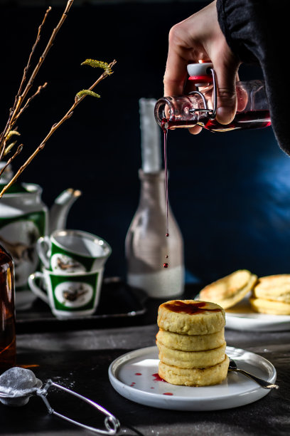 早餐的大气照片。奶酪蛋糕图片下载