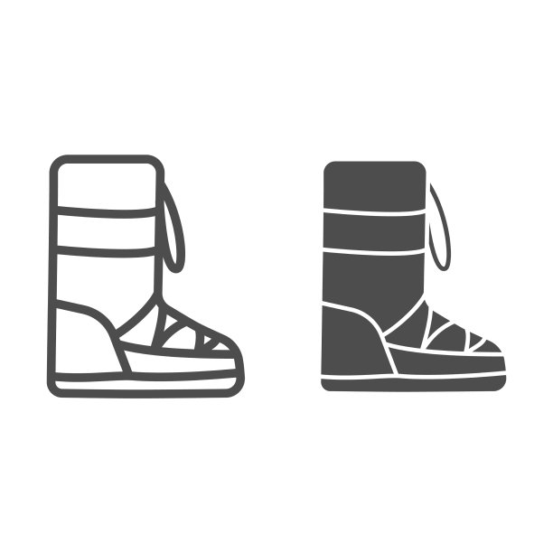 模糊的冬季引导线和固体图标冬季图片下载