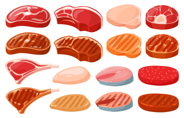 肉排，卡通，新鲜，炸牛排，牛肉图片下载