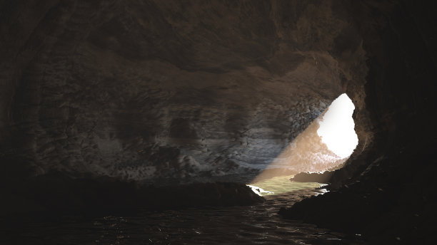 一个海洋洞穴的3d渲染图片下载