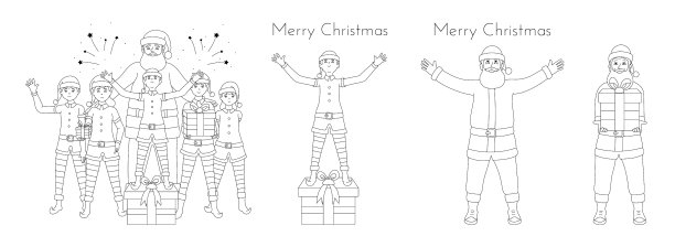 圣诞老人和小精灵设定卡通大纲图片下载