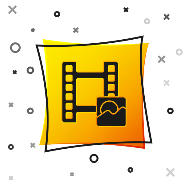 黑色播放视频图标孤立的白色背景图片下载