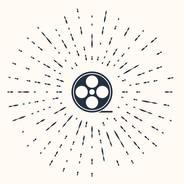 灰色胶片卷轴图标孤立在米色背景图片下载