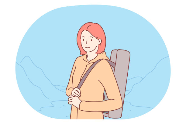 徒步旅行的自然山旅游图片下载