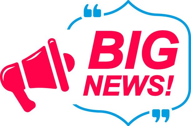 大新闻贴上了带有扩音器的演讲泡泡标签图片下载