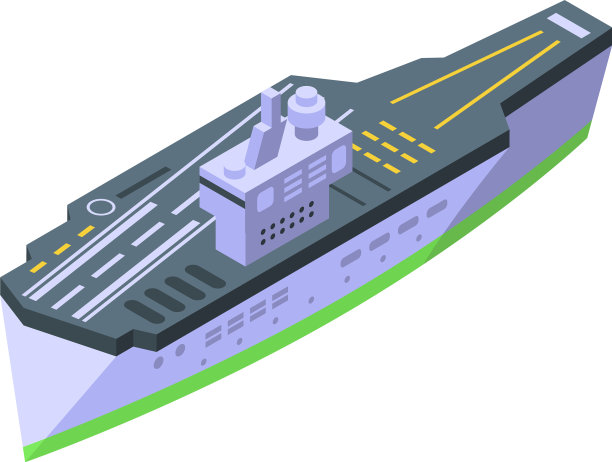 航空母舰浮动图标等距样式图片下载