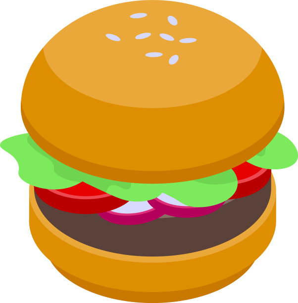 健康汉堡图标等距风格图片下载