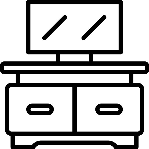 电视房桌子图标轮廓风格图片下载