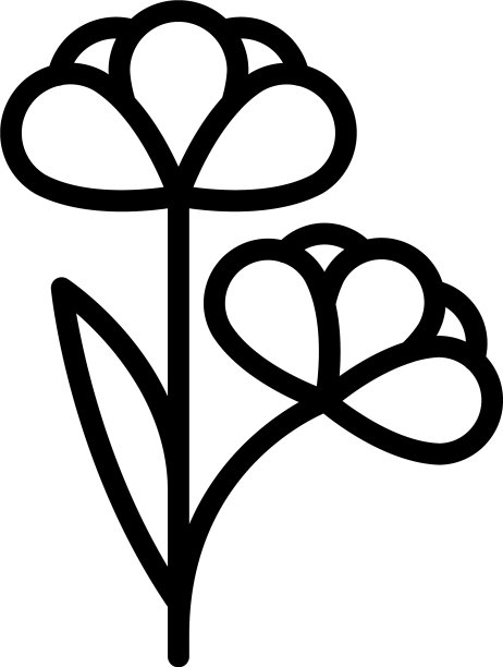 生物油菜花图标轮廓风格图片下载