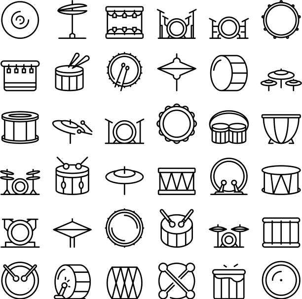 鼓图标设置轮廓样式图片下载