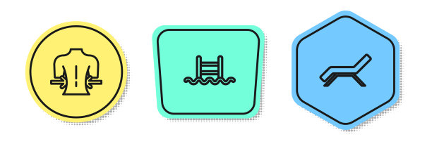 设有阶梯和按摩线游泳池图片下载